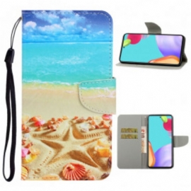 Flipové Pouzdro Na Samsung Galaxy A52 4G / A52 5G / A52s 5G Na Lana Pláž Lanyard