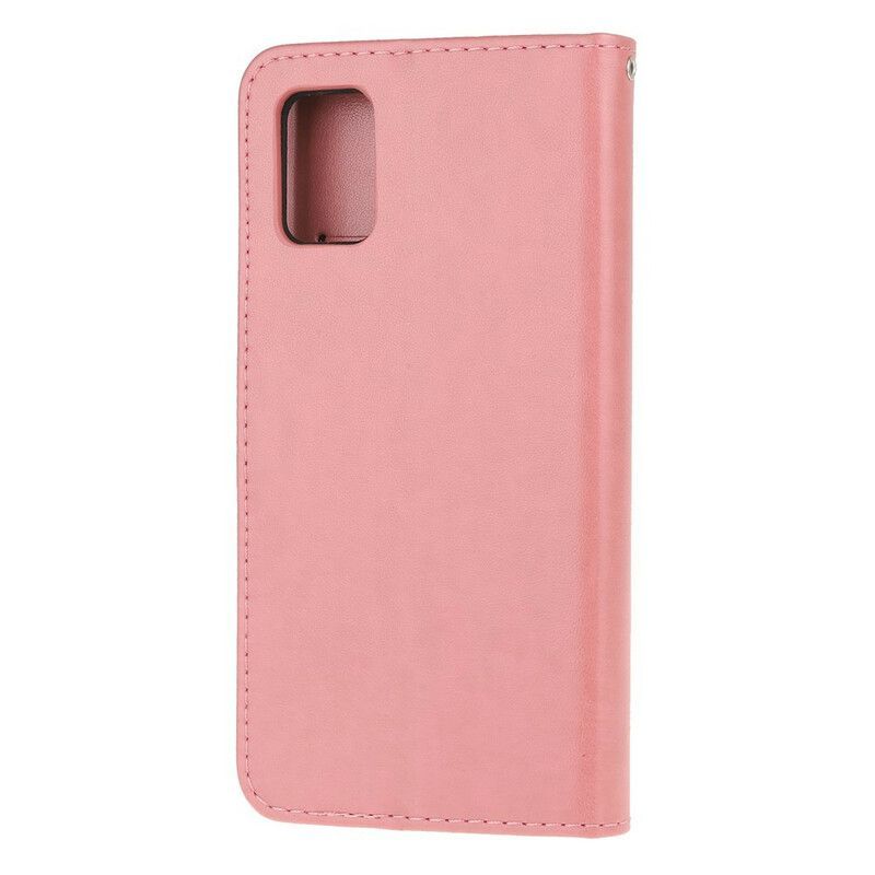 Flipové Pouzdro Na Samsung Galaxy A52 4G / A52 5G / A52s 5G Na Lana Tanga Motýli A Květiny