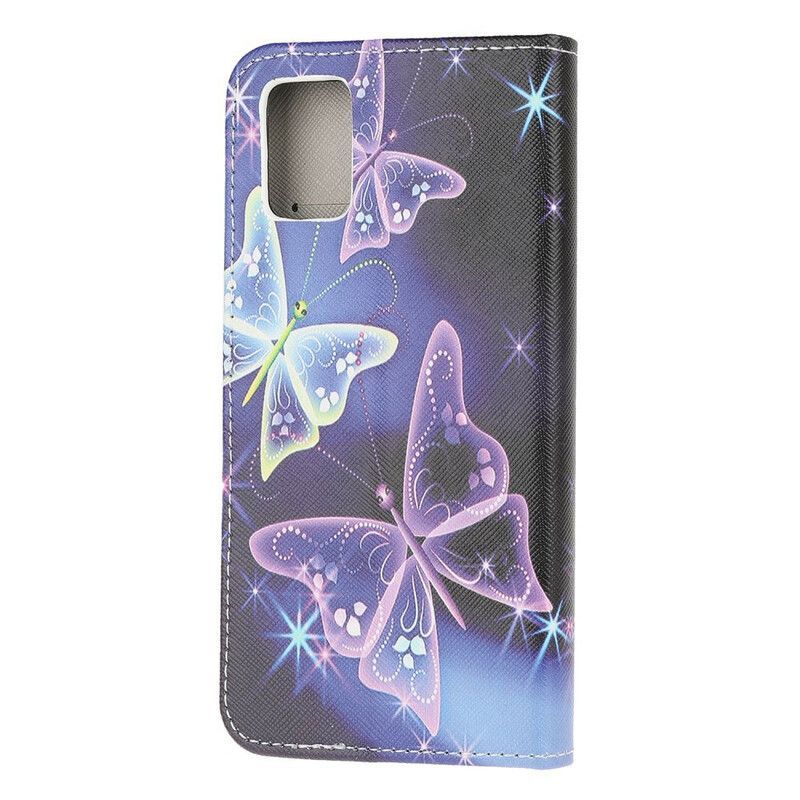 Flipové Pouzdro Na Samsung Galaxy A52 4G / A52 5G / A52s 5G Neonové Motýly
