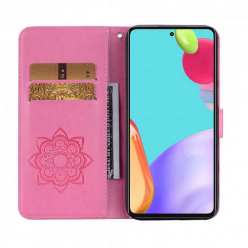 Flipové Pouzdro Na Samsung Galaxy A52 4G / A52 5G / A52s 5G Sova Mandala A Šňůrka
