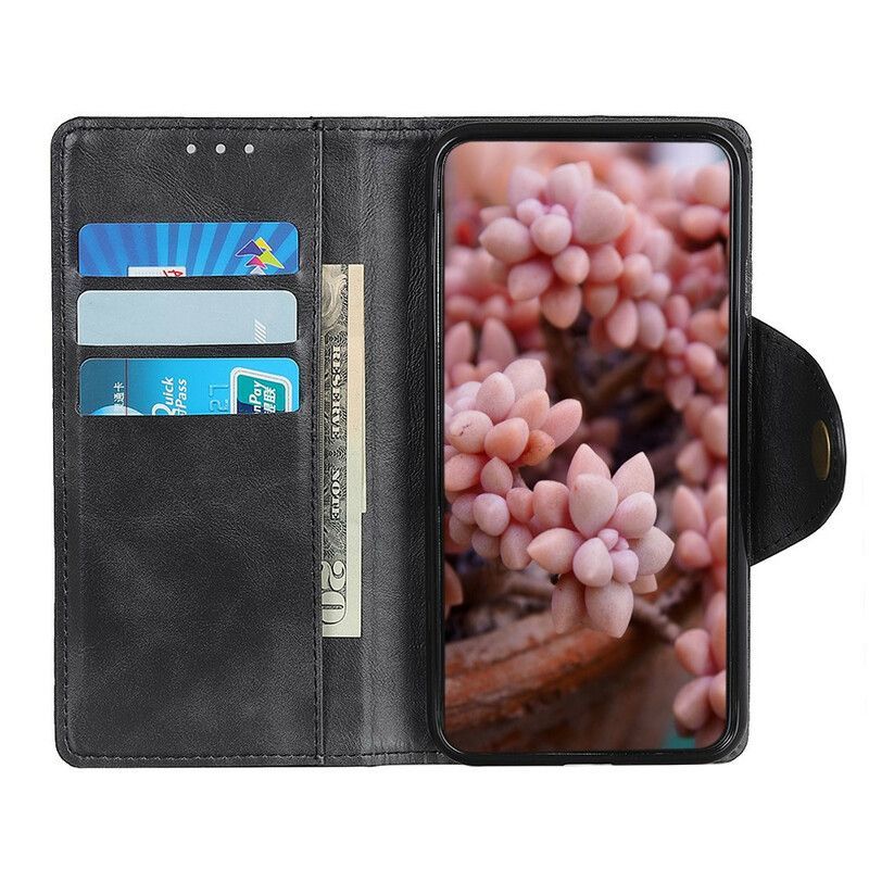 Flipové Pouzdro Na Samsung Galaxy A52 4G / A52 5G / A52s 5G Vintage Tlačítko Z Umělé Kůže