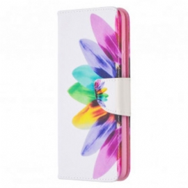 Kožené Pouzdro Na Samsung Galaxy A52 4G / A52 5G / A52s 5G Akvarel Květina