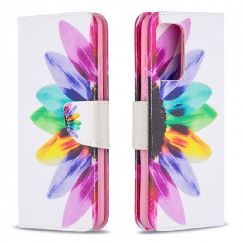 Kožené Pouzdro Na Samsung Galaxy A52 4G / A52 5G / A52s 5G Akvarel Květina