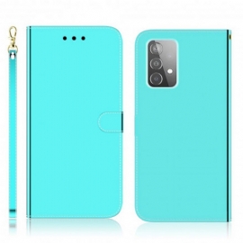 Kožené Pouzdro Na Samsung Galaxy A52 4G / A52 5G / A52s 5G Kryt Na Zrcadlo Z Umělé Kůže
