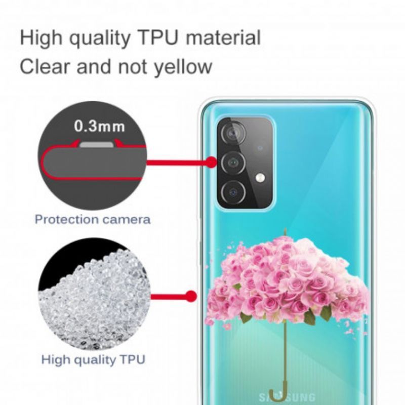 Kryt Na Samsung Galaxy A52 4G / A52 5G / A52s 5G Deštník V Růžích