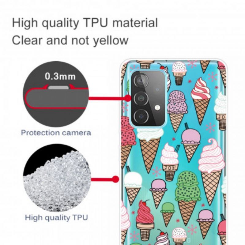 Kryt Na Samsung Galaxy A52 4G / A52 5G / A52s 5G Krémová Zmrzlina