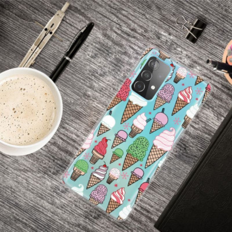 Kryt Na Samsung Galaxy A52 4G / A52 5G / A52s 5G Krémová Zmrzlina