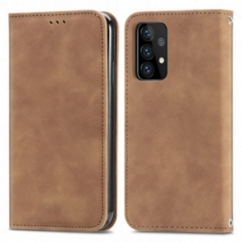 Kryty Na Mobil Na Samsung Galaxy A52 4G / A52 5G / A52s 5G Flipové Pouzdro Elegantní Kožený Efekt
