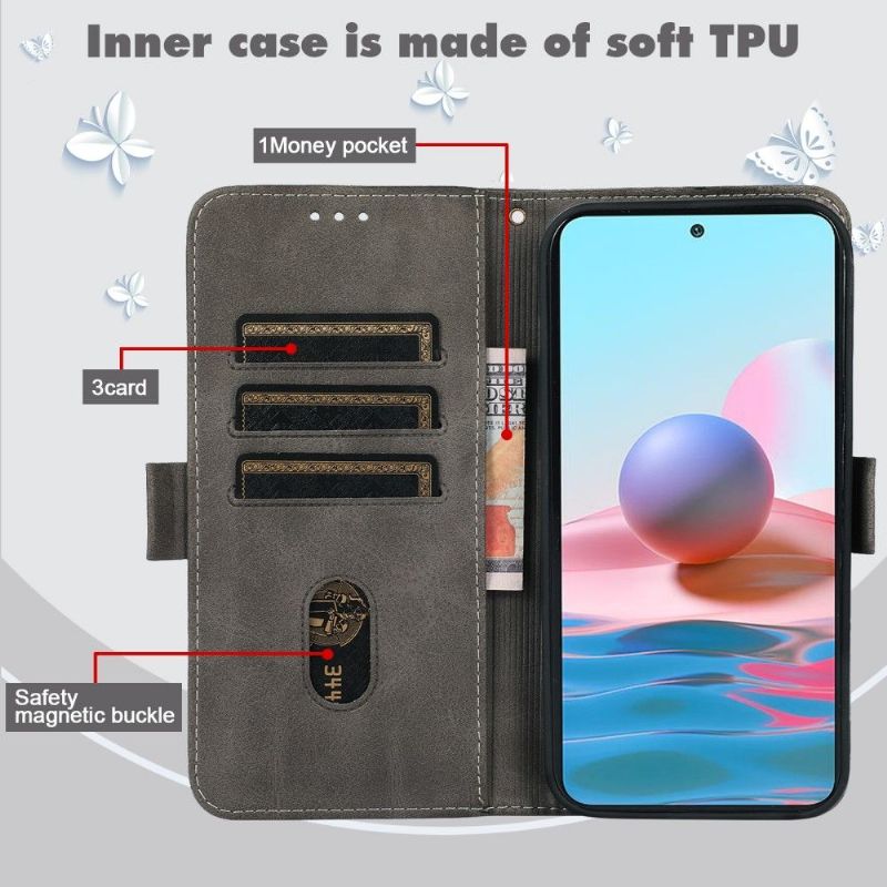 Flipové Pouzdro Na Xiaomi Redmi 10 Ilustrace Kočky S Koženým Efektem