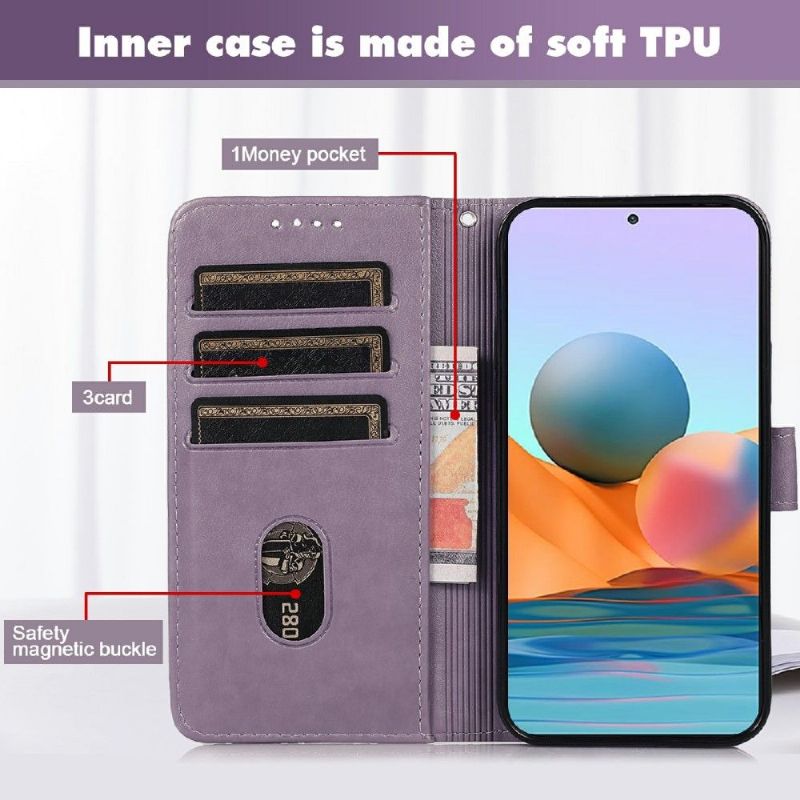 Flipové Pouzdro Na Xiaomi Redmi 10 Kožené Pouzdro Mřížka Klapek