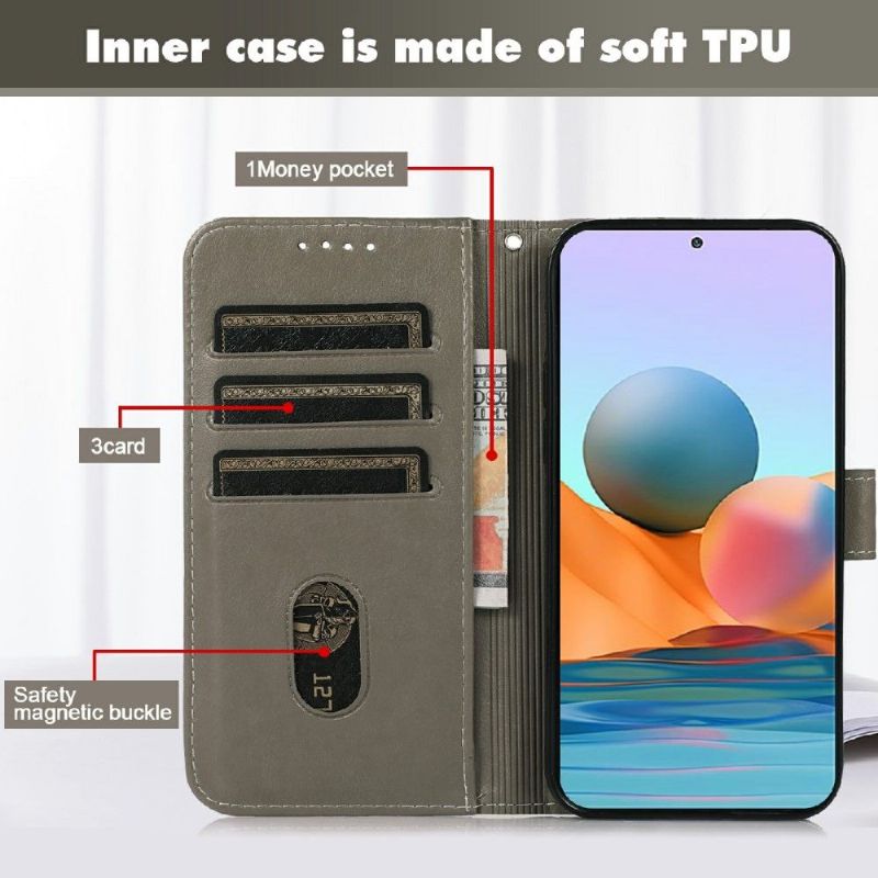 Flipové Pouzdro Na Xiaomi Redmi 10 Kožené Pouzdro Mřížka Klapek