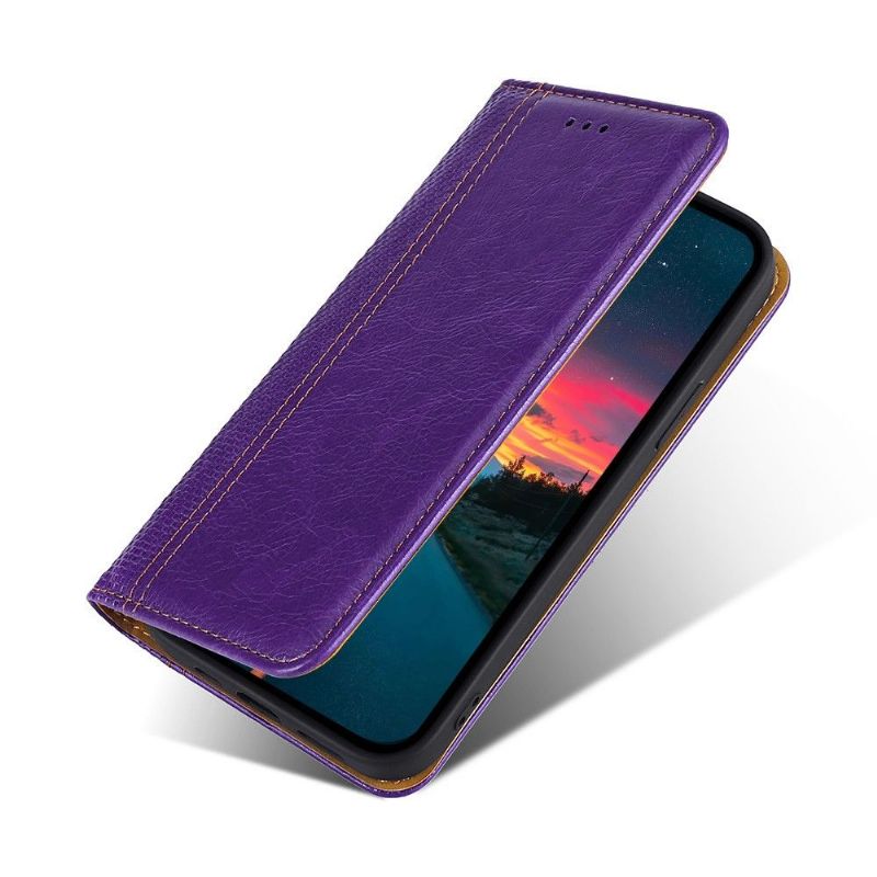 Flipové Pouzdro Na Xiaomi Redmi 10 Kožené Pouzdro Přehození Švů Folia