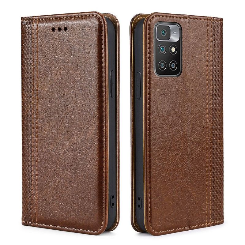 Flipové Pouzdro Na Xiaomi Redmi 10 Kožené Pouzdro Přehození Švů Folia