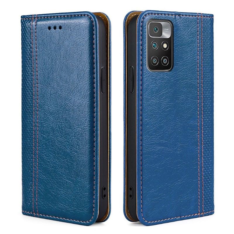 Flipové Pouzdro Na Xiaomi Redmi 10 Kožené Pouzdro Přehození Švů Folia
