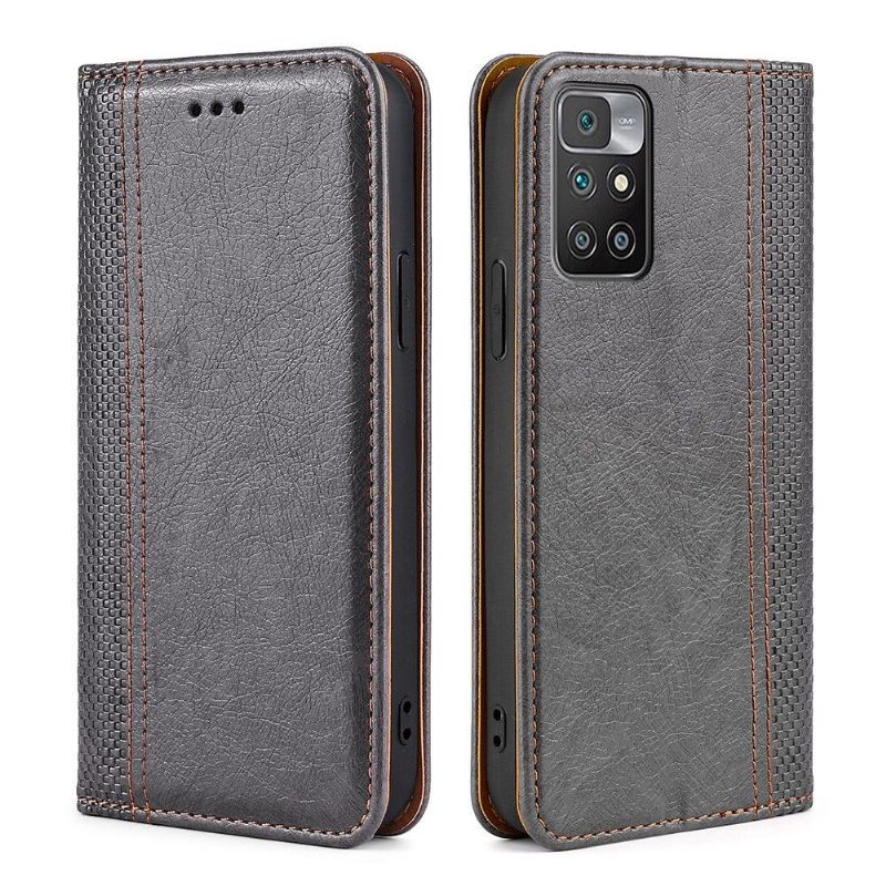 Flipové Pouzdro Na Xiaomi Redmi 10 Kožené Pouzdro Přehození Švů Folia