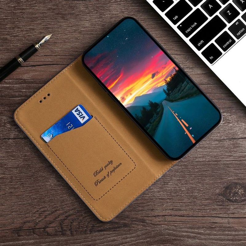 Flipové Pouzdro Na Xiaomi Redmi 10 Kožené Pouzdro Přehození Švů Folia