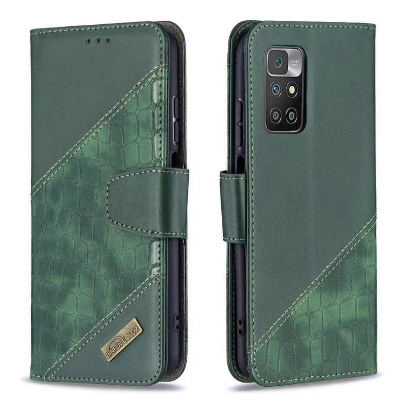 Flipové Pouzdro Na Xiaomi Redmi 10 Kožený Efekt Croc Look