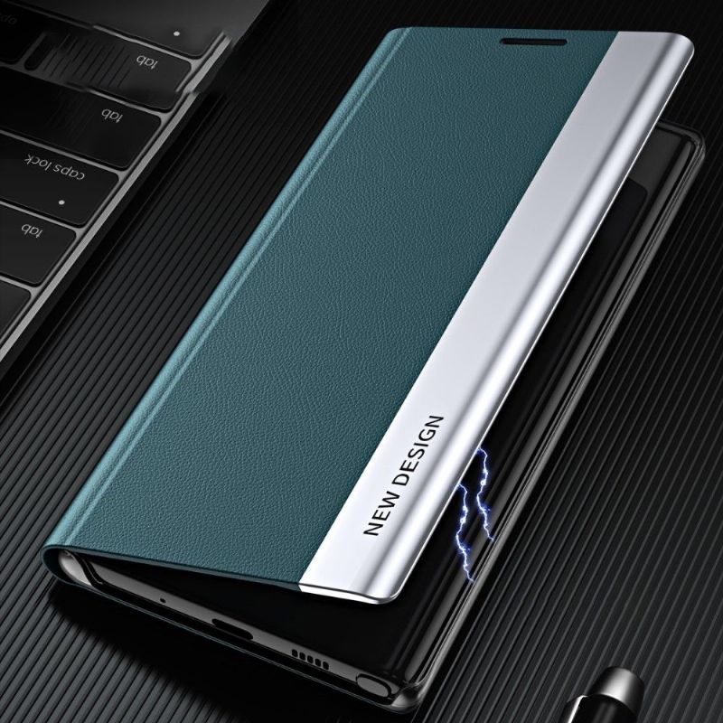 Kožené Pouzdro Folio Na Xiaomi Redmi 10 Obchodní Magnet S Koženým Efektem