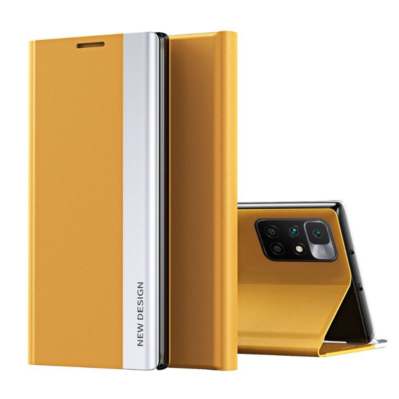 Kožené Pouzdro Folio Na Xiaomi Redmi 10 Obchodní Magnet S Koženým Efektem