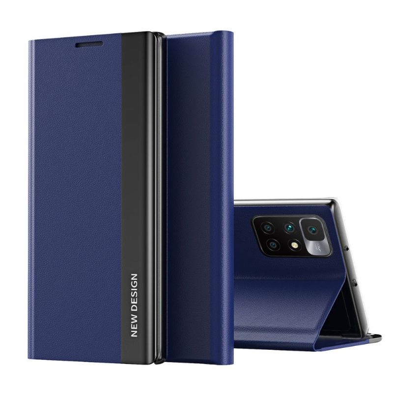 Kožené Pouzdro Folio Na Xiaomi Redmi 10 Obchodní Magnet S Koženým Efektem