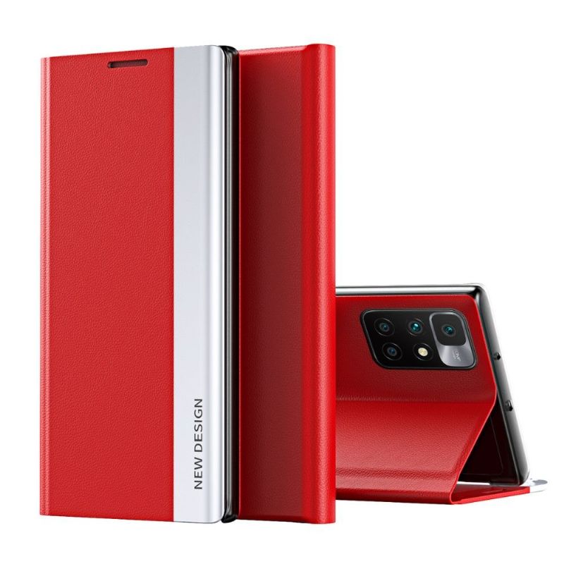Kožené Pouzdro Folio Na Xiaomi Redmi 10 Obchodní Magnet S Koženým Efektem