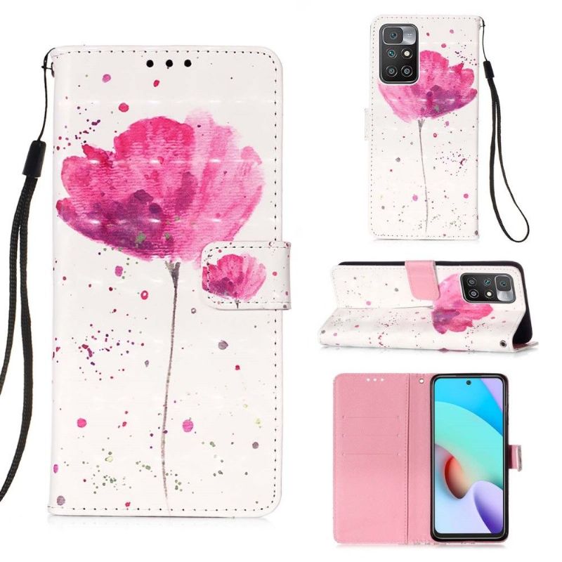 Kožené Pouzdro Na Xiaomi Redmi 10 Květina Akvarelu