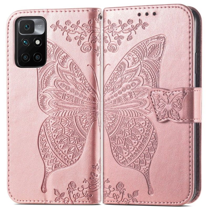 Kožené Pouzdro Na Xiaomi Redmi 10 Pomocný Motýl