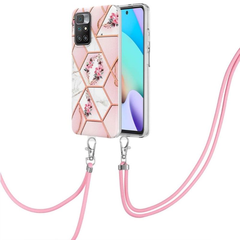 Kryt Na Xiaomi Redmi 10 Na Lana Mramorová A Květinová Koruna