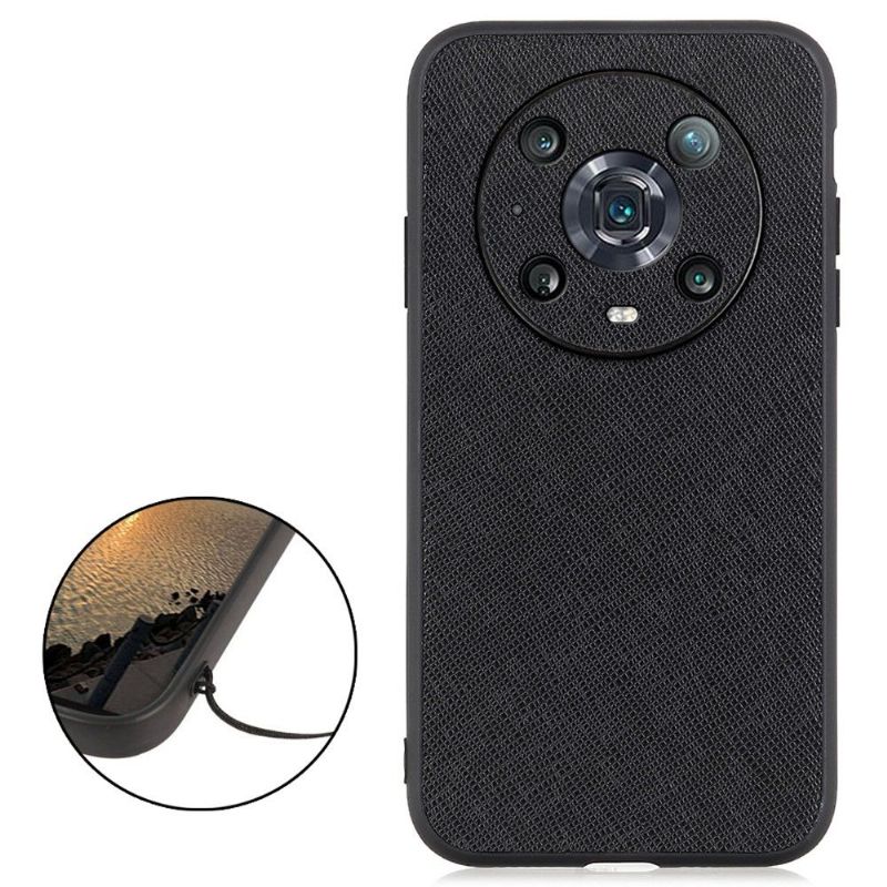 Kryty Na Mobil Na Honor Magic 4 Pro Umělá Kůže S Mřížkovým Efektem