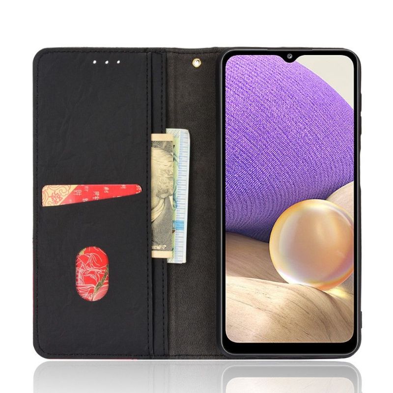 Flipové Pouzdro Na Samsung Galaxy A32 4G Kožené Pouzdro Retro Umělá Kůže