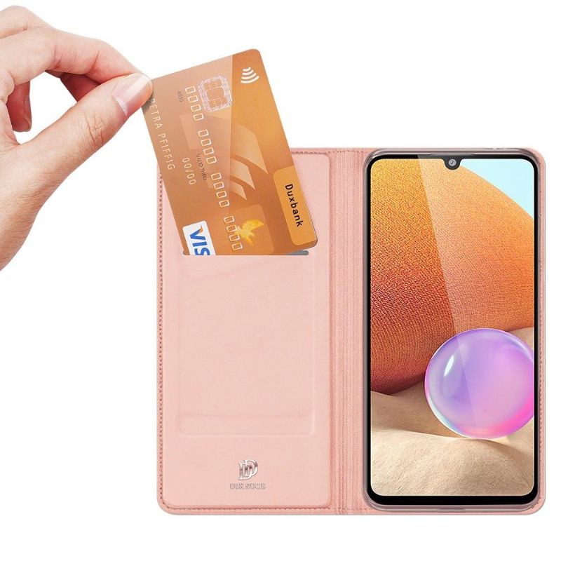 Flipové Pouzdro Na Samsung Galaxy A32 4G Obchodní Saténový Efekt
