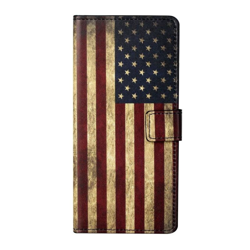 Kožené Pouzdro Na Samsung Galaxy A32 4G Vintage Americká Vlajka
