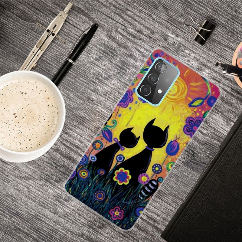 Kryty Na Mobil Na Samsung Galaxy A32 4G Černé Kočky
