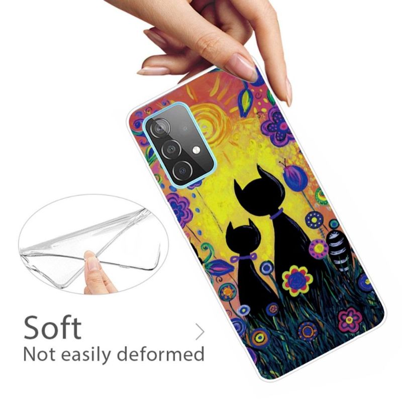Kryty Na Mobil Na Samsung Galaxy A32 4G Černé Kočky