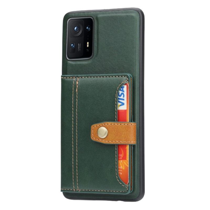 Kryty Na Mobil Na Xiaomi Mix 4 Kožený Držák Karet S Efekty