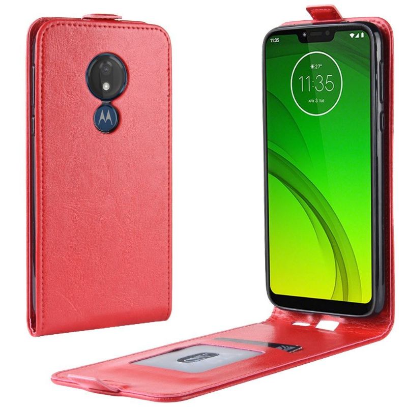 Kožené Pouzdro Folio Na Motorola Moto G7 Power Flipové Pouzdro Vertikální Umělá Kůže