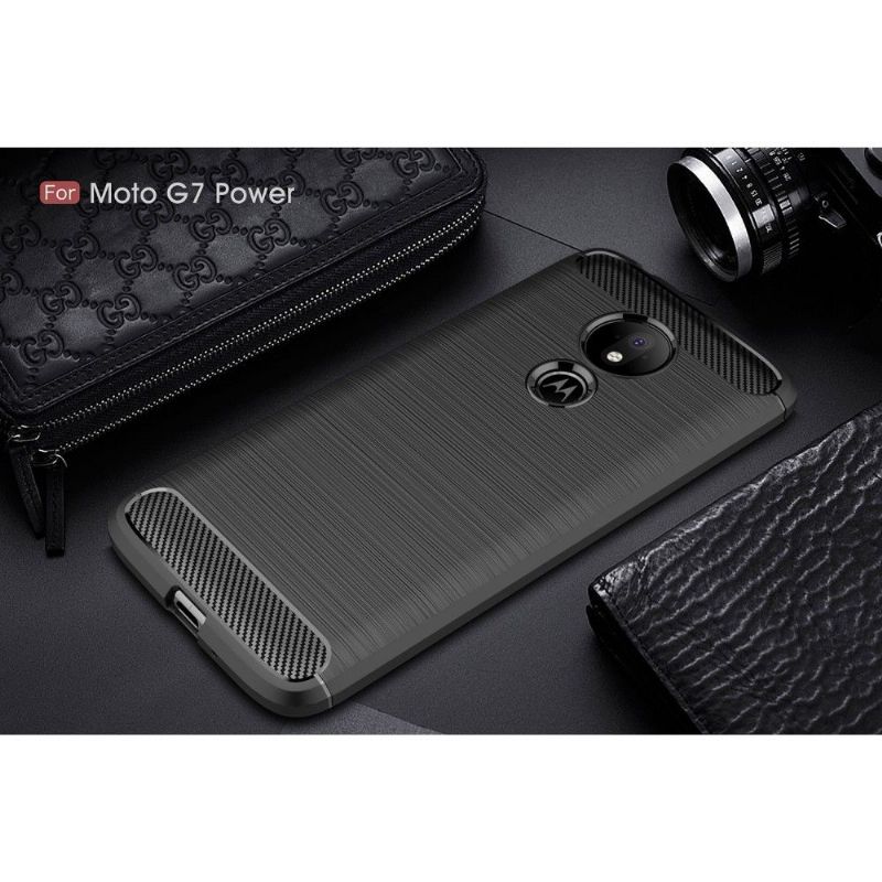 Kryt Na Motorola Moto G7 Power Uhlíkový Kartáčovaný Gel