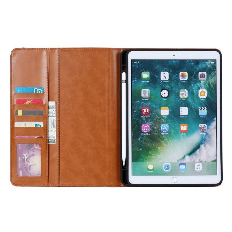 iPad 10.2 (2019) – Pouzdro S Koženým Držákem Na Karty