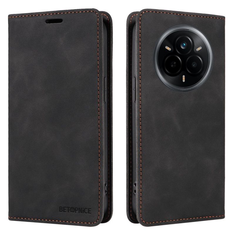 Kožené Pouzdro Folio Na Realme 14 Pro 5g Klasická Semišová Rfid