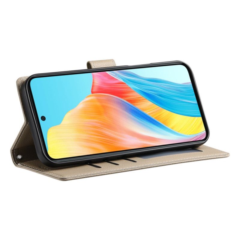 Kožený Kryt Realme 14 Pro 5g Jednobarevný Kožený Efekt S Páskem