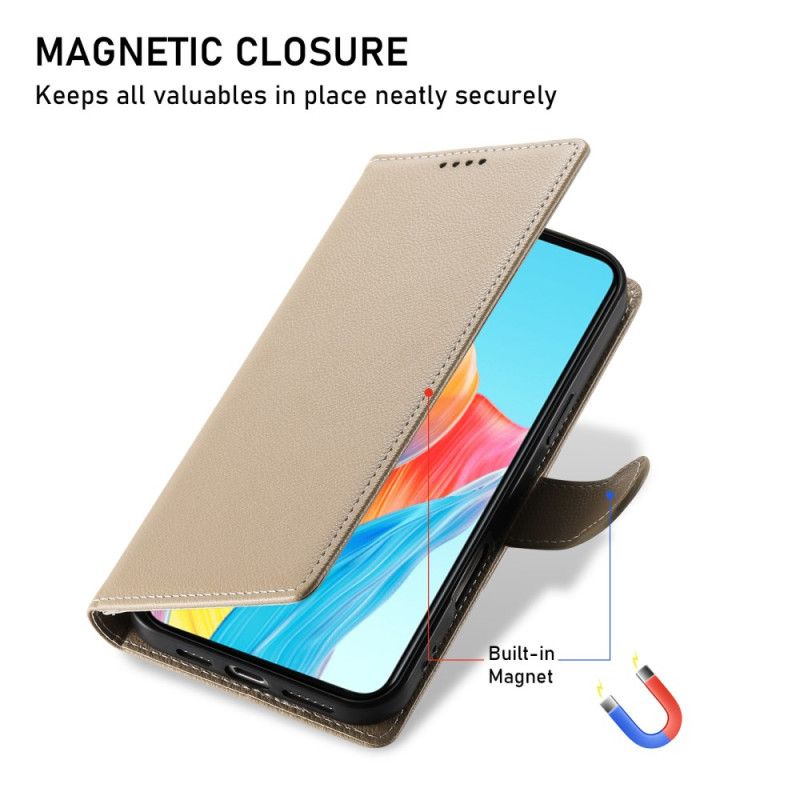 Kožený Kryt Realme 14 Pro 5g Jednobarevný Kožený Efekt S Páskem