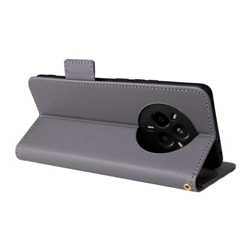 Kožený Kryt Realme 14 Pro 5g Liči Umělá Kůže S Páskem