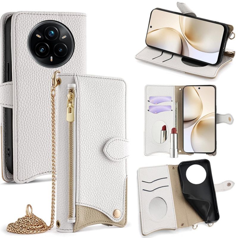 Kožený Kryt Realme 14 Pro 5g Peněženka A Řetízek