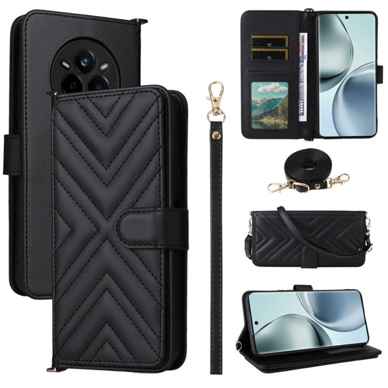 Kožený Kryt Realme 14 Pro 5g Prémiové S Ramenním Popruhem