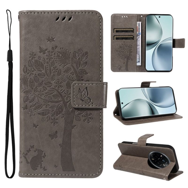 Kožený Kryt Realme 14 Pro 5g Strom A Kočka