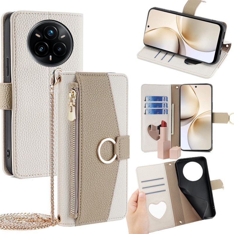 Kožený Kryt Realme 14 Pro 5g Zrcadlo A Řetízek