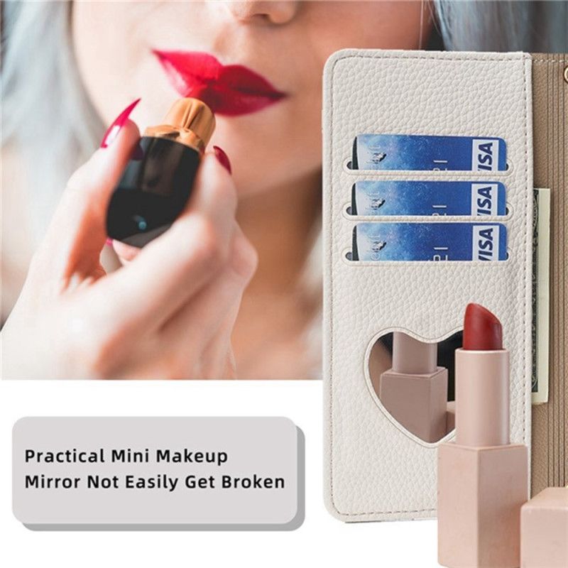 Kožený Kryt Realme 14 Pro 5g Zrcadlo A Řetízek