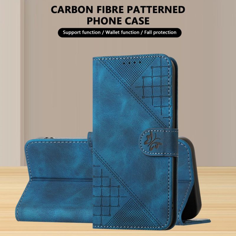 Peněženková Pouzdra Realme 14 Pro 5g Geometričtí Motýli S Popruhem