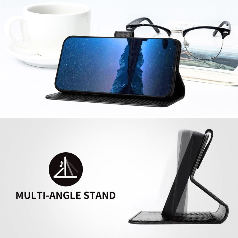 Peněženková Pouzdra Realme 14 Pro 5g Kryty Na Mobil Uhlíková Vlákna