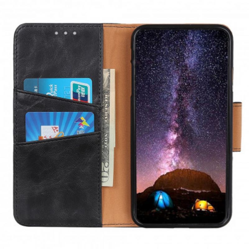 Flipové Pouzdro Na Moto G50 Dělená Kožená Oboustranná Spona